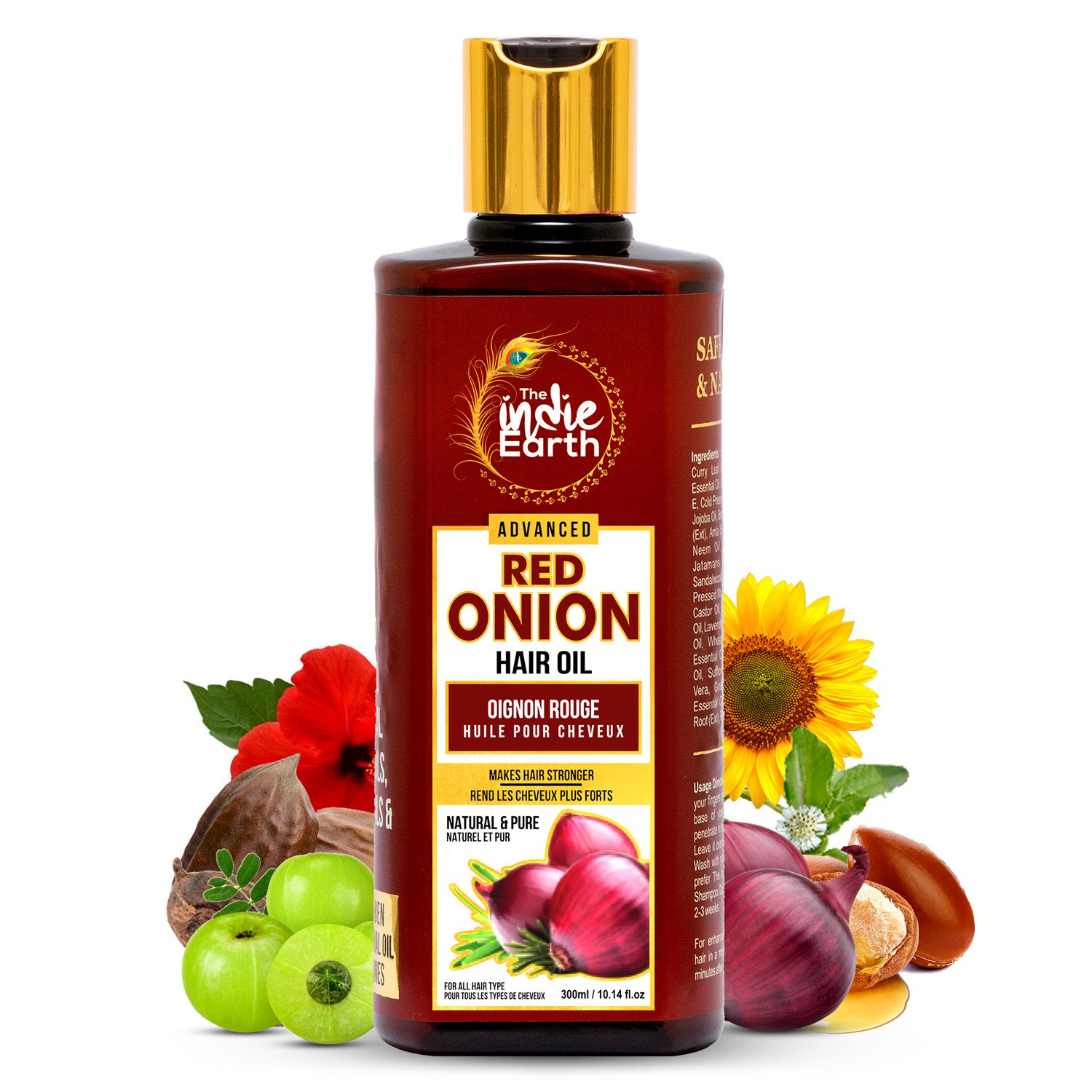 The Indie Earth Advanced Red Onion Oil 300ml – with 31+ Natural Herbs & Oils  – Repairs Damaged Hair – Makes Hair Thicker & Stronger – The Indie Earth  Canada